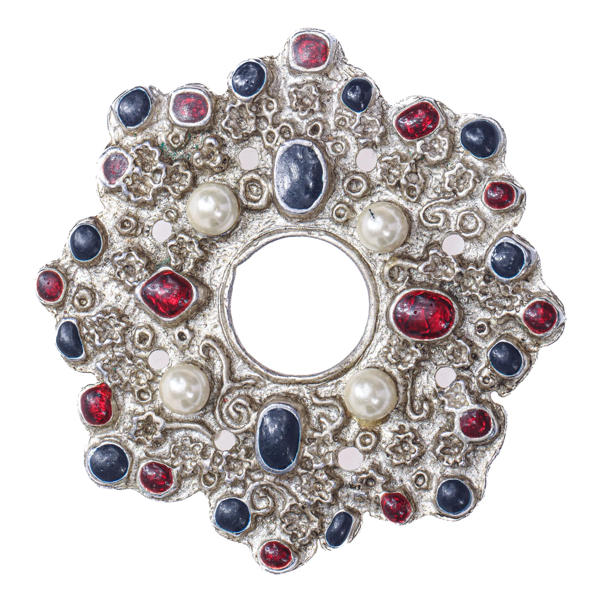 300867-Broche-Vintage-com-Esferas-Peroladas-Esmaltado-Azul-e-Vermelha-1-1