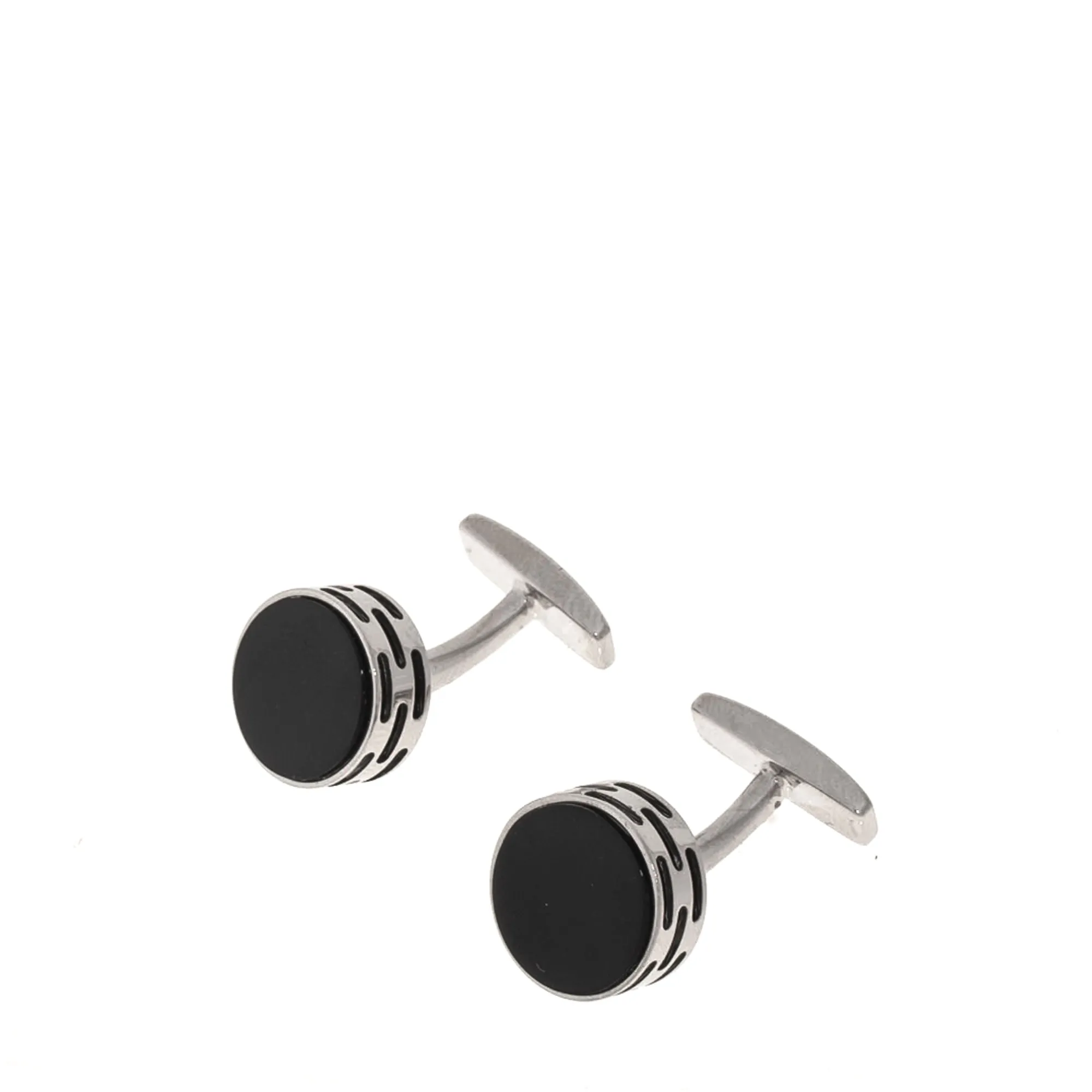 Abotoadura Hugo Boss Redonda Preta