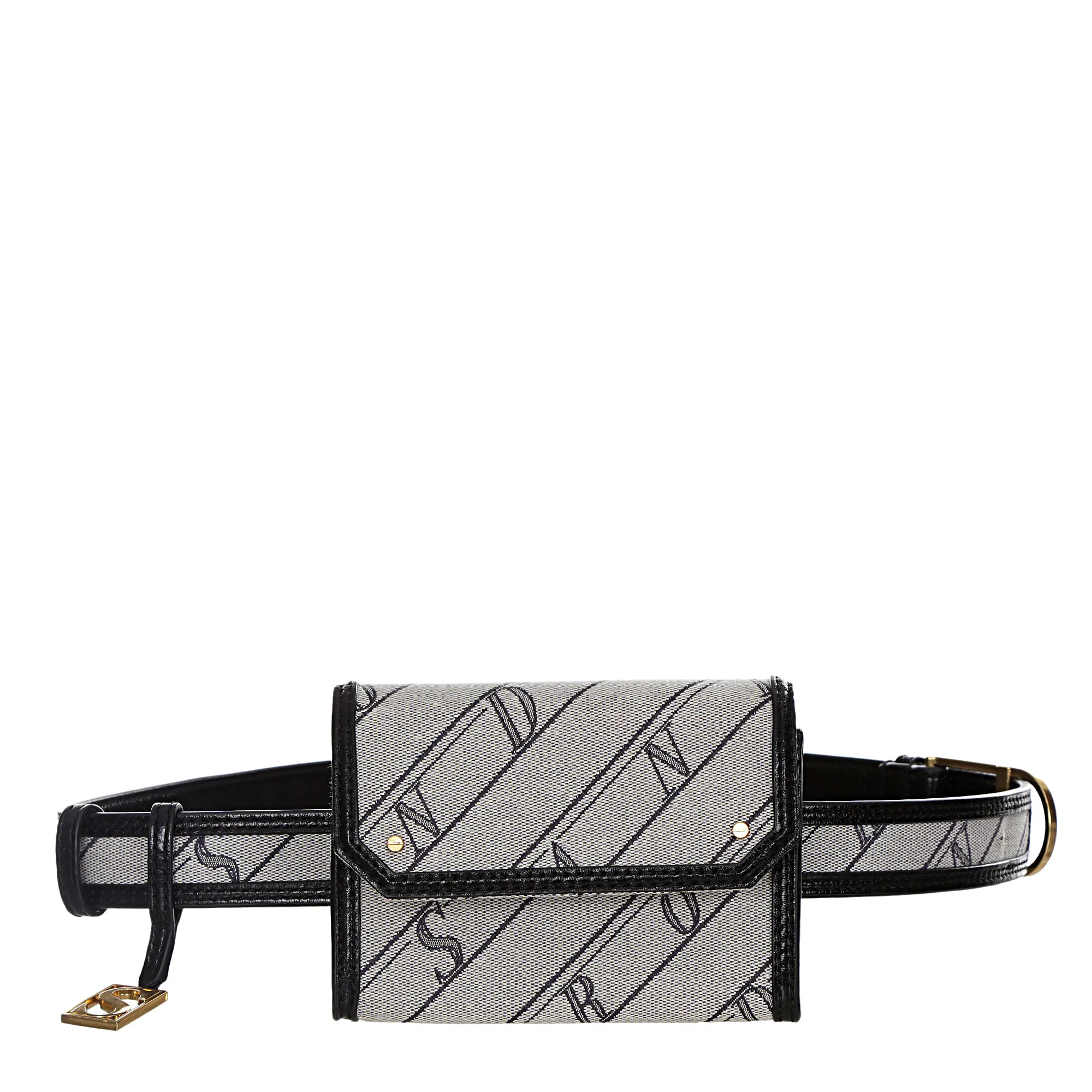 83258-Pochete-Sandro-Jacquard-e-Couro-Preto-1-1