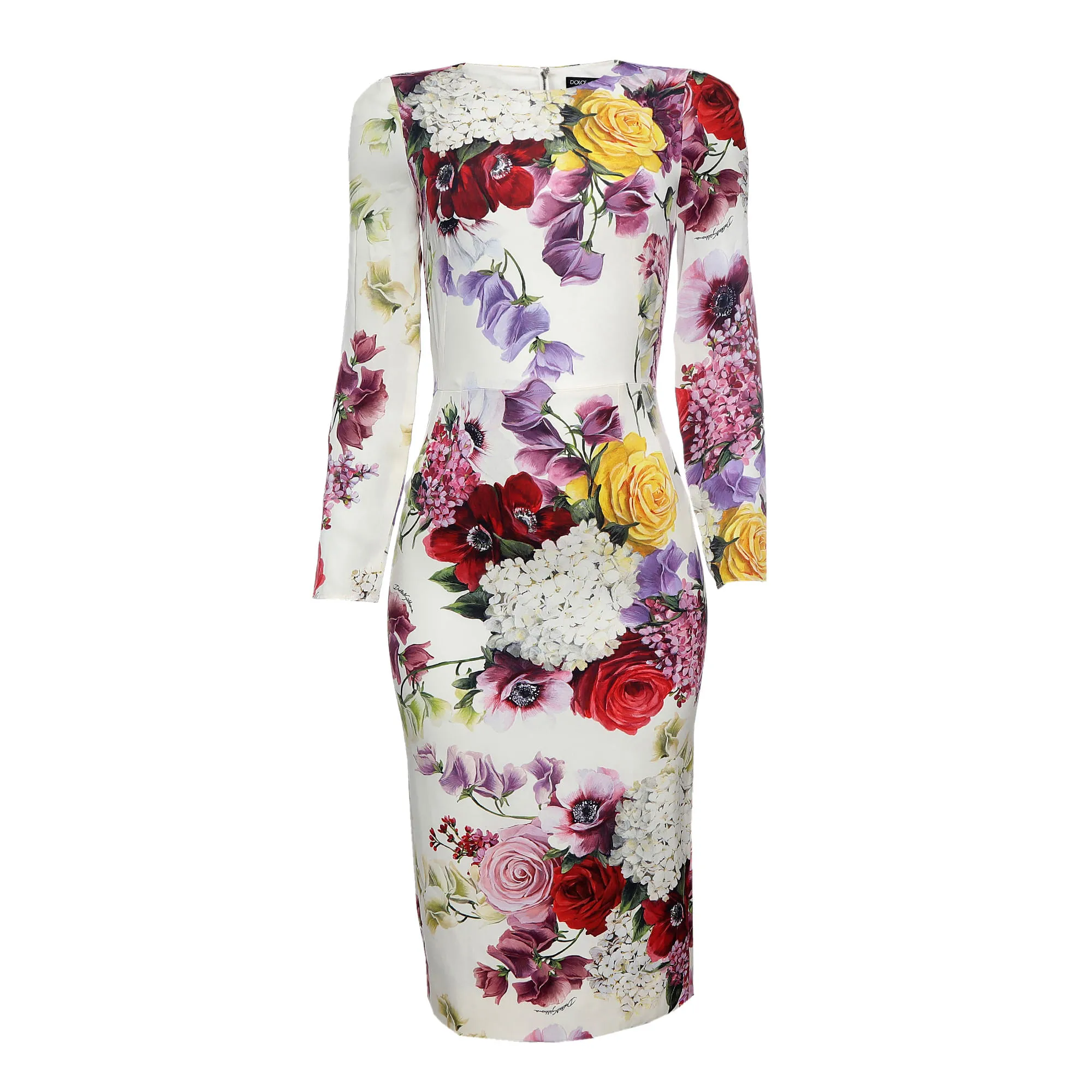 87129-Vestido-Dolce-Gabbana-Midi-Branco-e-Floral-1-1